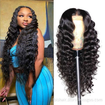 Loose Deep Wave Lace Front Wigs Human Hair  T Part Lace Front Wig Pre Plucked with Baby Hair 22inch, Middle Part Loose Deep Wig